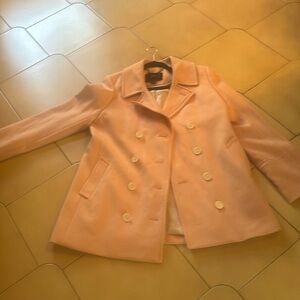 J crew p coat size 10 light pink white buttons